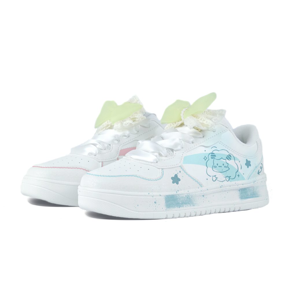 Anta Relaxed Anti Slip Wear Resistant Low Top Skateboard Shoes Unisex Blue Pink Mismatched
