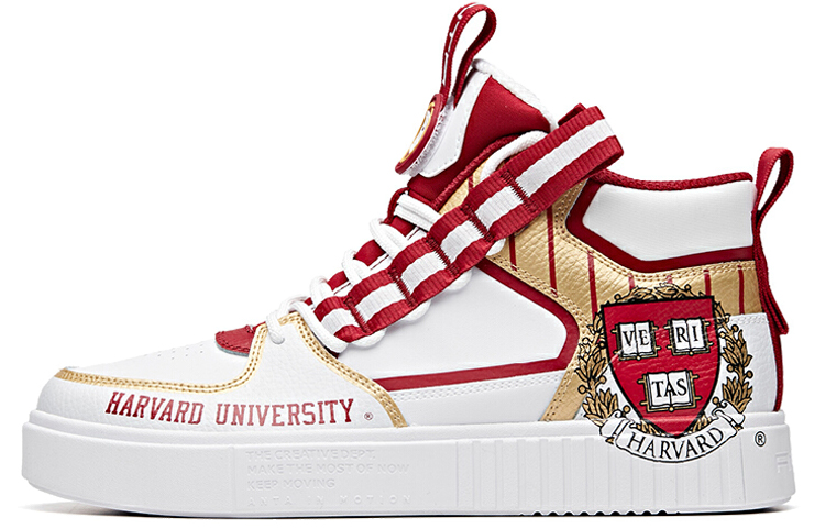 Anta Life Collection, Harvard High top Skateboard Shoes Men's White Red