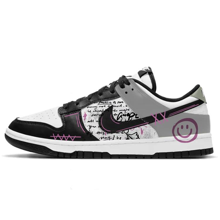 Nike Dunk Anti-Slip Wear-Resistant Low-Top Skateboard Shoes GS Black White