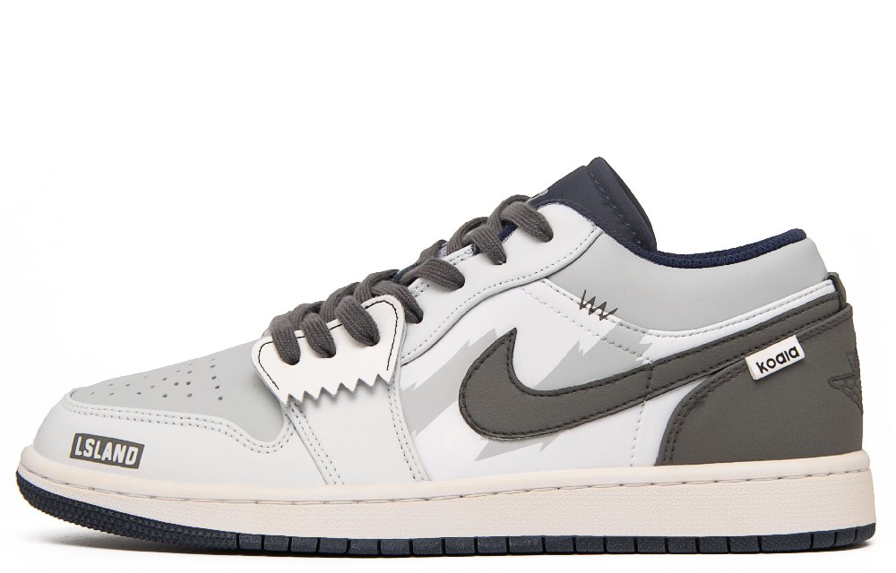 Jordan Air Jordan 1 Racing Overload Anti Slip Wear Resistant Low Top Vintage Basketball Shoes Men's White Brown