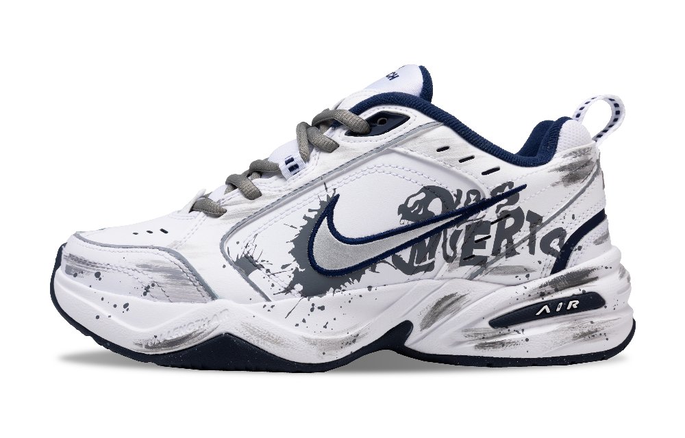 Nike Air Monarch 4 Skeleton And Imp Anti-Slip Wear-Resistant Low-Top Chunky Sneakers Unisex Light Gray