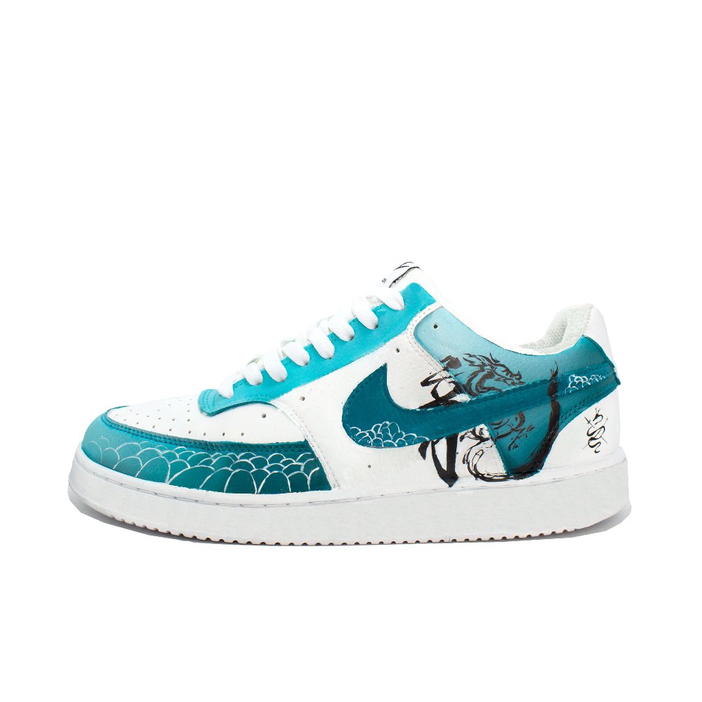 Nike Court Vision Shock Absorbers Low Top Skateboard Shoes Unisex Cyan