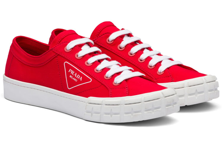 PRADA Skateboard Shoes Men's Low top Red