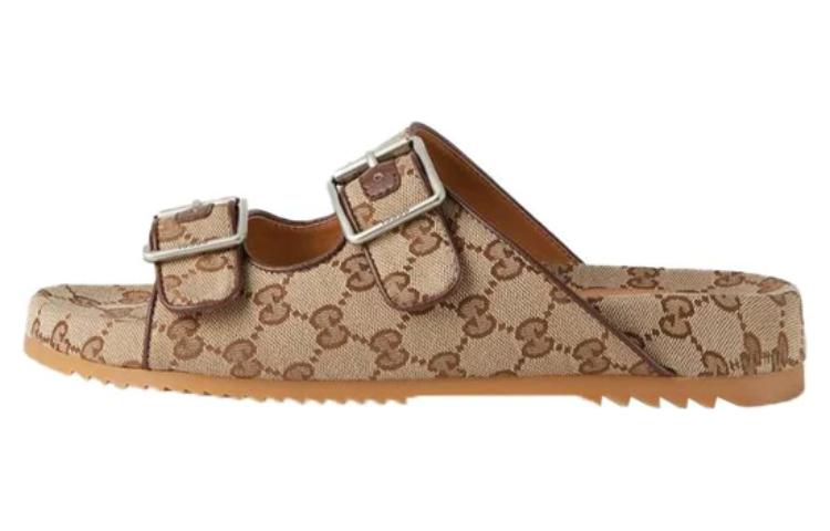 GUCCI Slide Sandal Strap 'Beige Monogram'