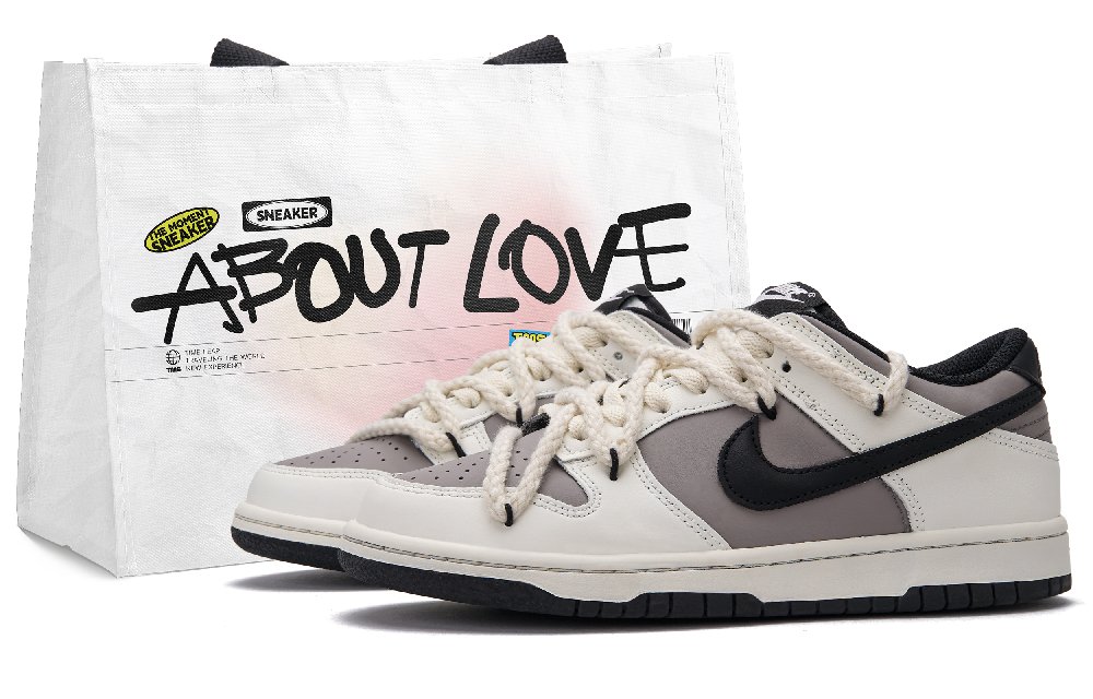 Nike Dunk Milk Tea Brulee Slip Resistant Low Top Skateboard Shoes Unisex Black Brown