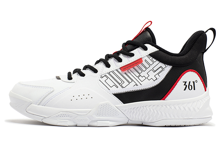 361° Cushioning Anti-Slip And Wear-Resistant Low-Top Basketball Shoes Men's 361 Degrees White/Robin Red