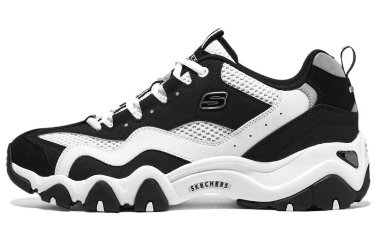 Skechers D'LITES 2.0 2.0 Cushioning, Wear Resistant Mid Top Chunky Sneakers Men's Black White