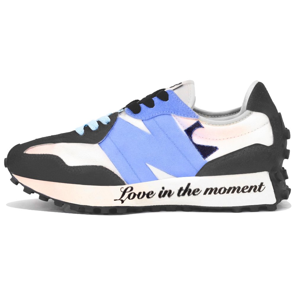 New Balance NB 327 Low Top Casual Running Shoes Unisex Black White Blue