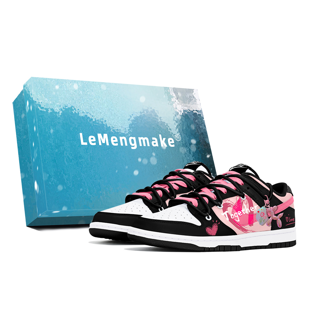 Nike Dunk Joy Lemon Abrasion-Resistant Low-Top Skateboard Shoes Men's Black Pink