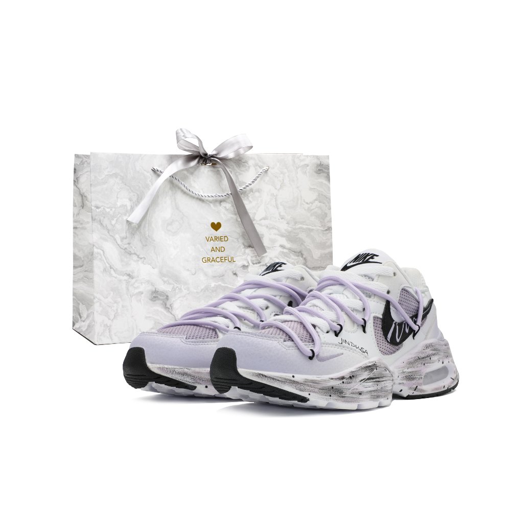 Nike Air Max Fusion Shock Absorbers Slip Resistant Low top Running Shoes Women's Purple