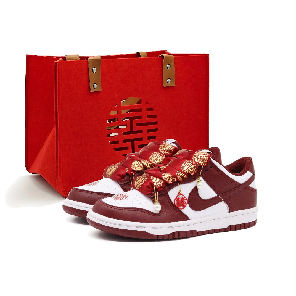Nike Dunk Anti Slip Wear Resistant Low Top Skateboard Shoes Unisex Red