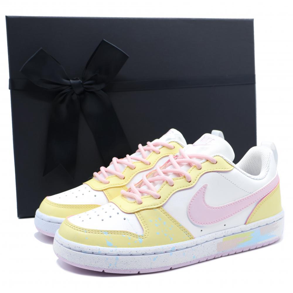 Nike Court Borough Low Top Skateboard Shoes GS Light Yellow