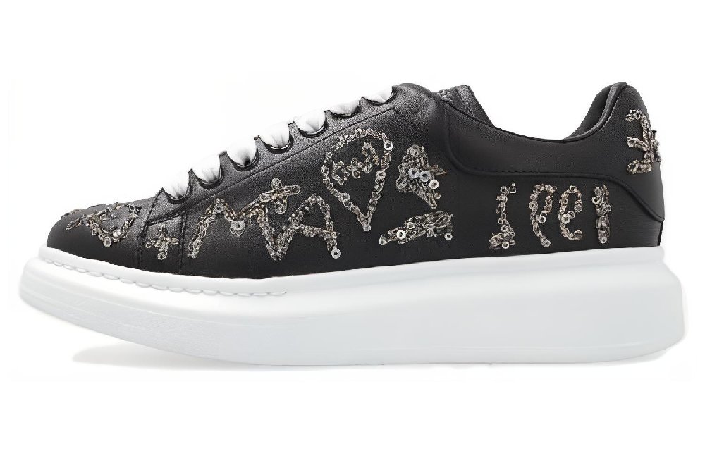 Alexander McQueen Oversized Sneaker Low-Top Stylish Skateboarding Shoes Women's Black