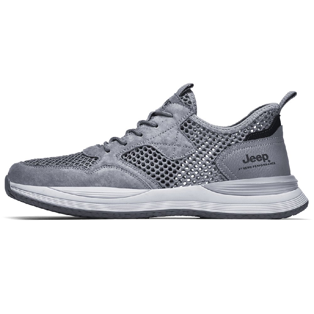 Jeep Outdoor Function Breathable Wear-Resistant Slip-Resistant Low-Top Casual Shoes Men's Gray