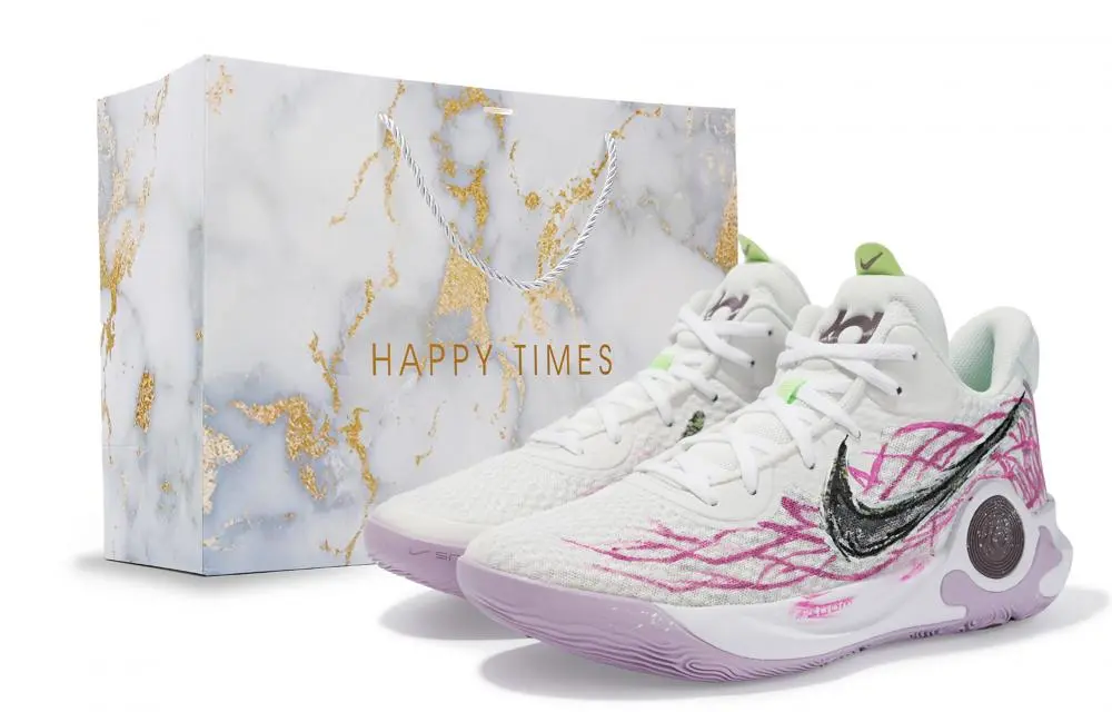Nike KD Trey 5 IX Abrasion Resistant Mid top Basketball Shoes Unisex Pink White