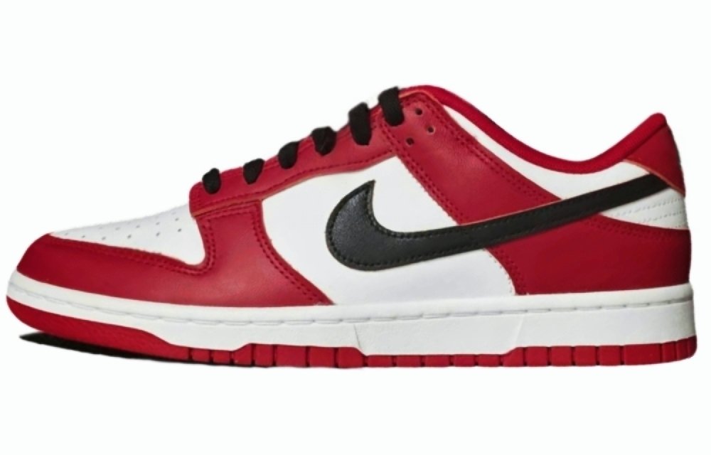 Nike Dunk Chicago Red Anti-Slip Wear-Resistant Low-Top Skateboard Shoes Unisex Red White Black