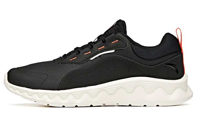 Anta Cushioned Slip-Resistant Abrasion-Resistant Low-Top Running Shoes Men's Black White