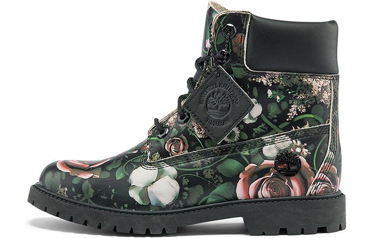 Timberland Heritage 6 Inch Waterproof Boots 'Black Floral Nubuck' Women's