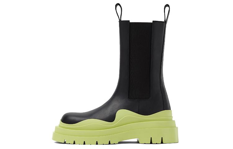Bottega Veneta BV Tire Chelsea Boots Women's Black Green