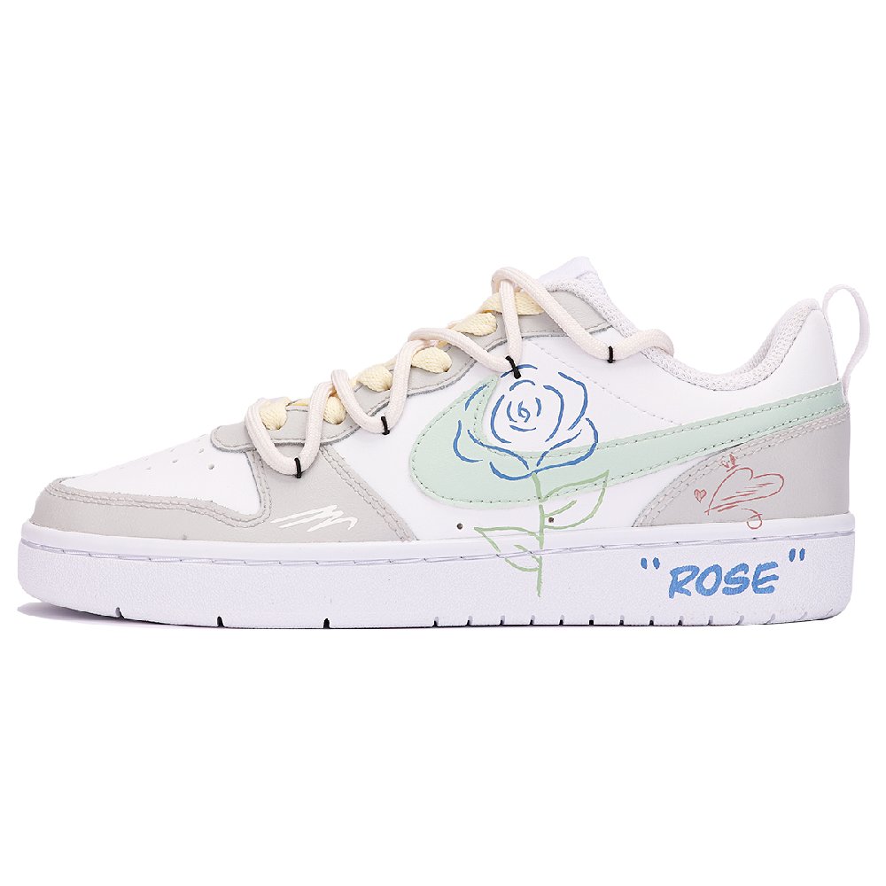 Nike Court Borough Low Low 2 Low-Top Skateboard Shoes GS White Gray