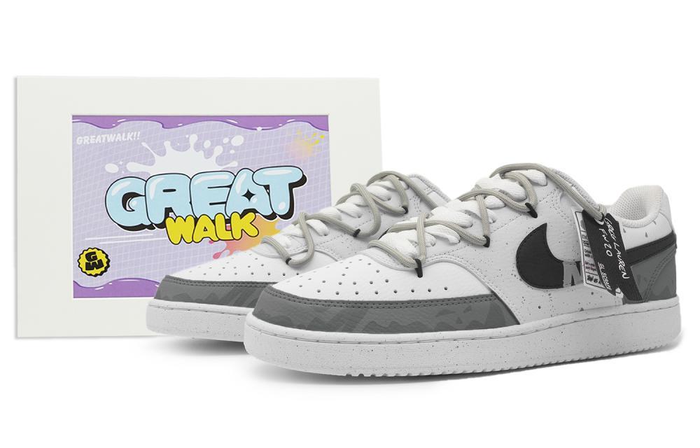 Nike Court Vision 1 Slip-Resistant Low-Top Skateboard Shoes Men's Gray White Black