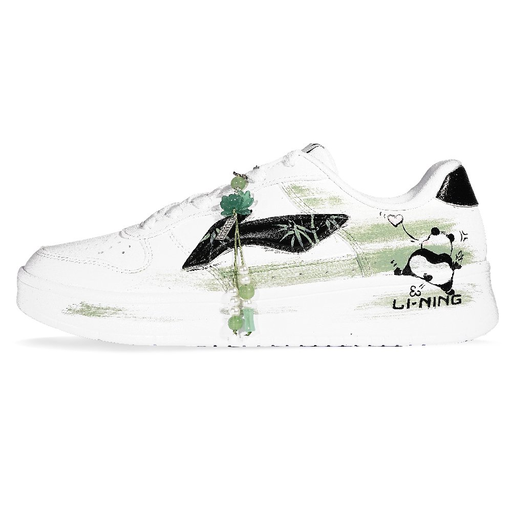LiNing Pontoon Boats Slip Resistant Cushioning Abrasion Resistant Low Top Skateboard Shoes Unisex White Green
