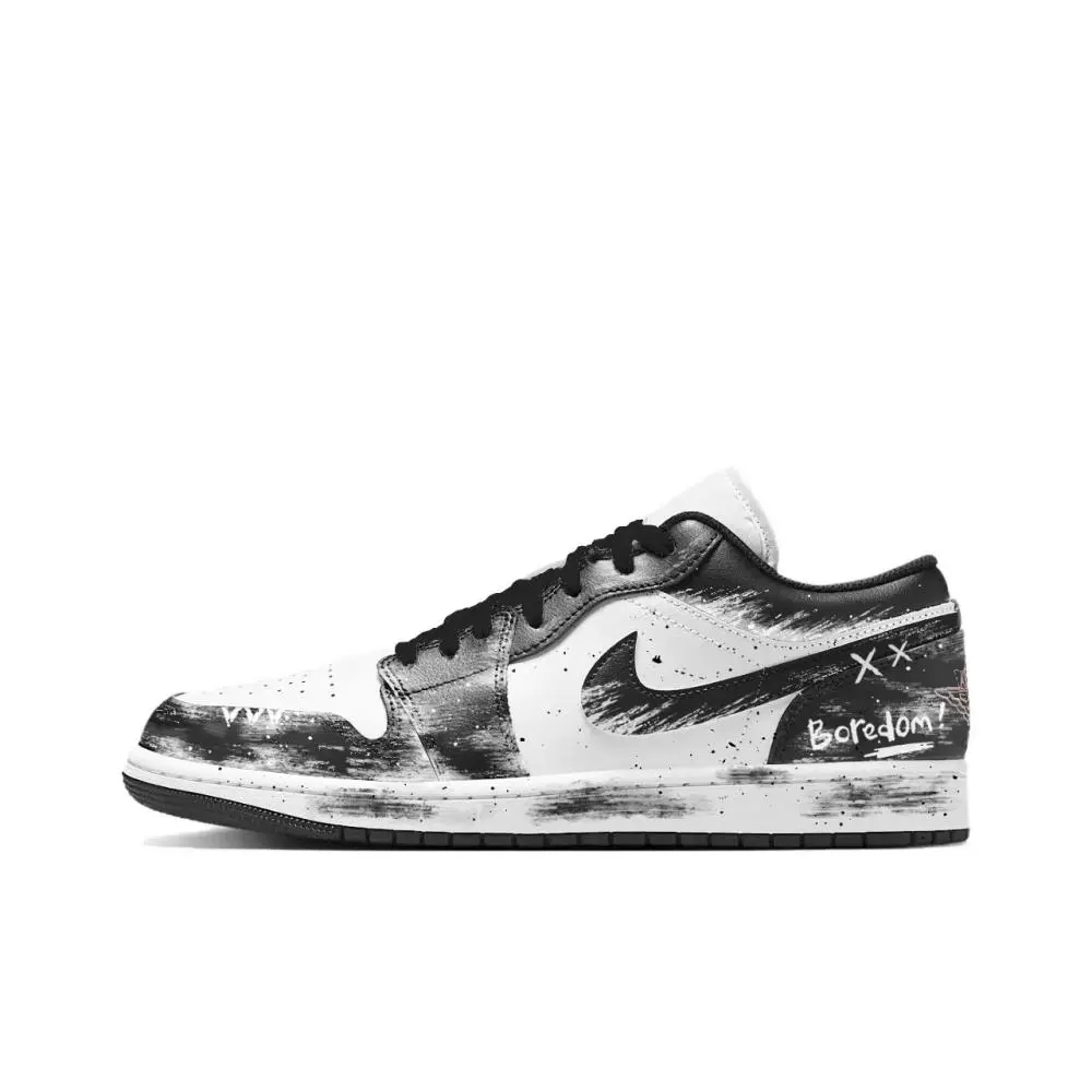 Jordan Air Jordan 1 Dark Shadow Storm Low top Vintage Basketball Shoes Unisex Black White