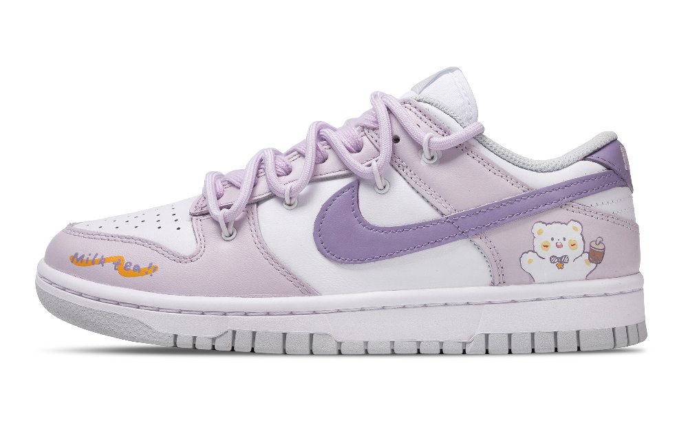 Nike Dunk Soft And Adorable Lavender Anti Slip Wear Resistant Low Top Skateboard Shoes Women's Purple White