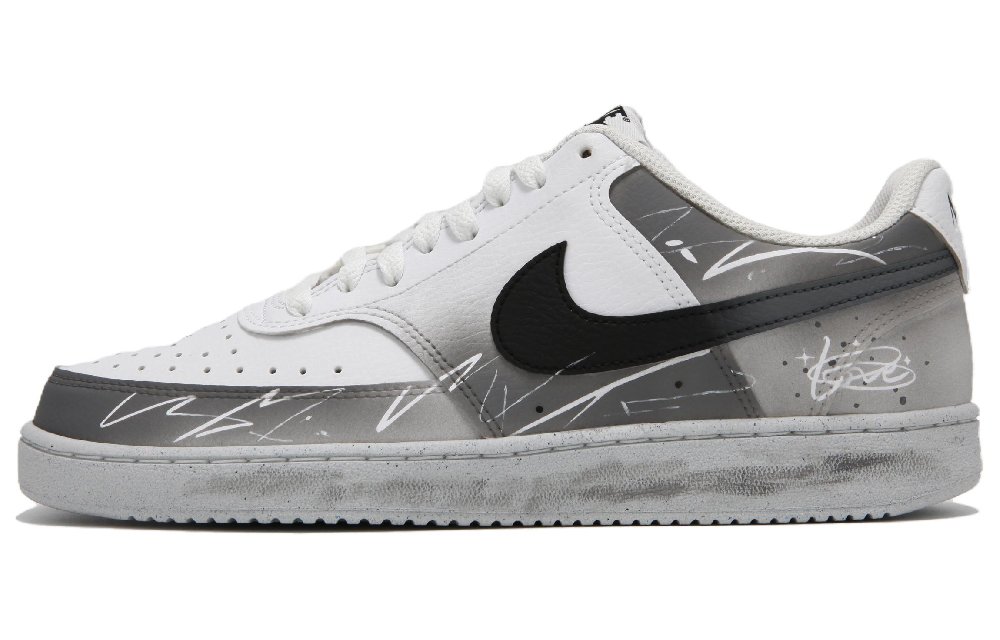 Nike Court Vision 1 Slip-Resistant Low-Top Skateboard Shoes Men's Black Gray Color