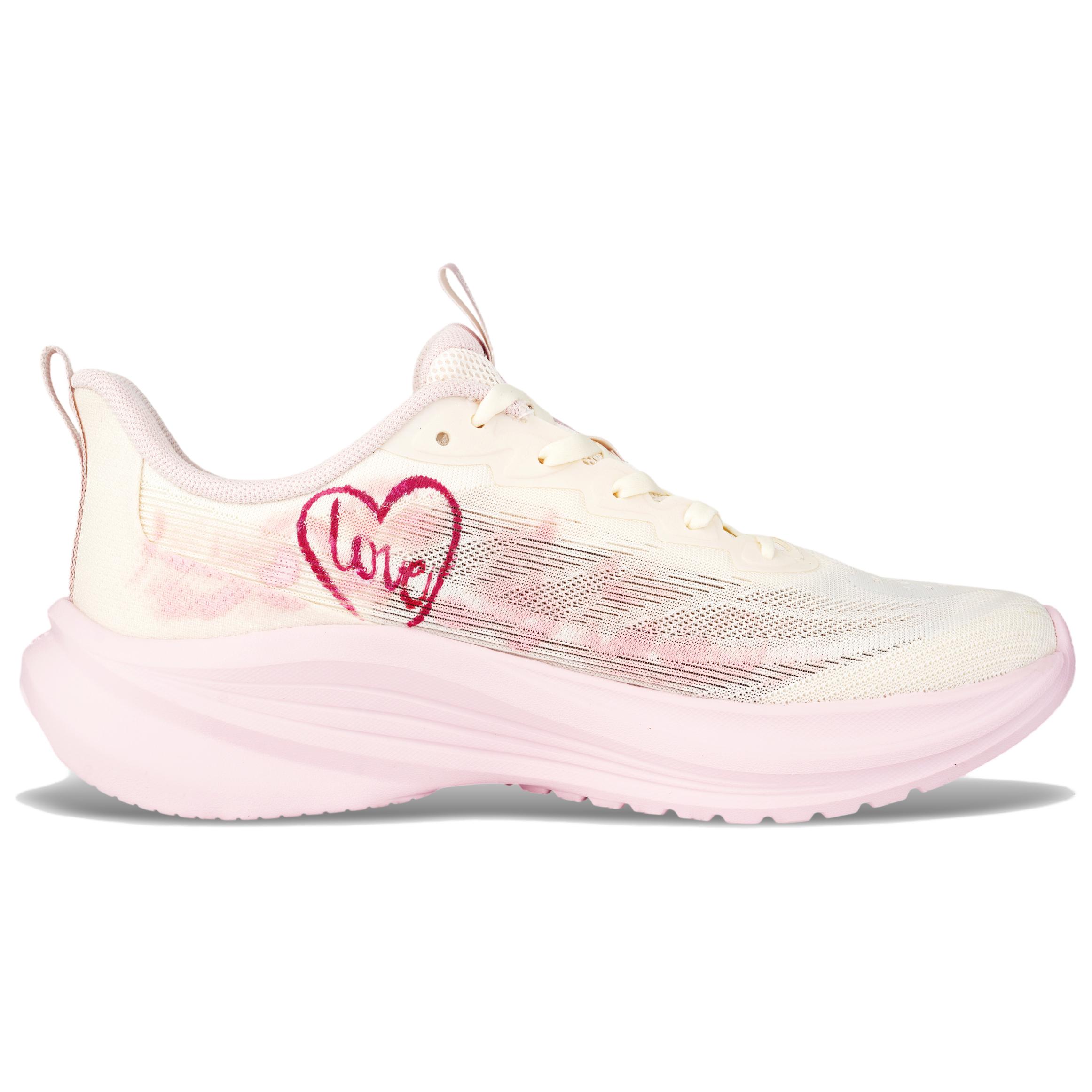 LiNing Light Breeze Cushioning Low top Casual City Commute Running Shoes Women's Pink White