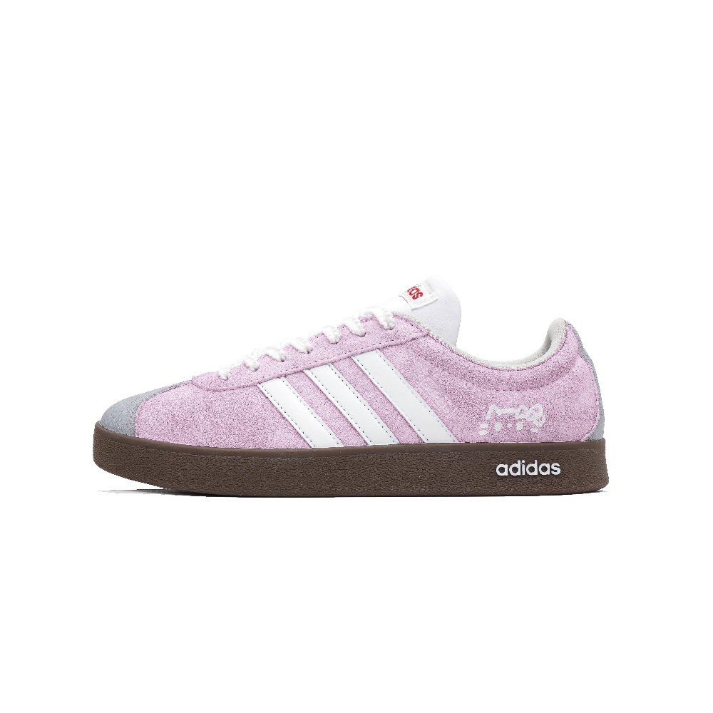 Adidas VL COURT 2.0 Lifestyle Sweet Meow Steps Abrasion Resistant Low Top Skateboard Shoes Unisex Pink