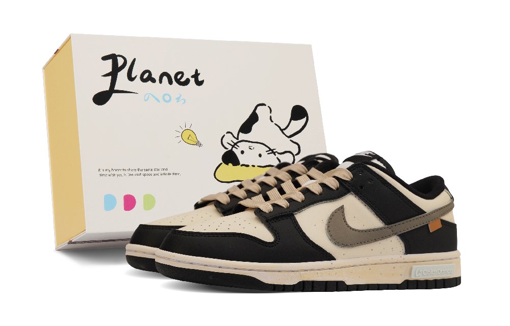 Nike Dunk 806 Planet Space Gray Rock Non-slip Lightweight Low-Top Skateboard Shoes Unisex Black Beige