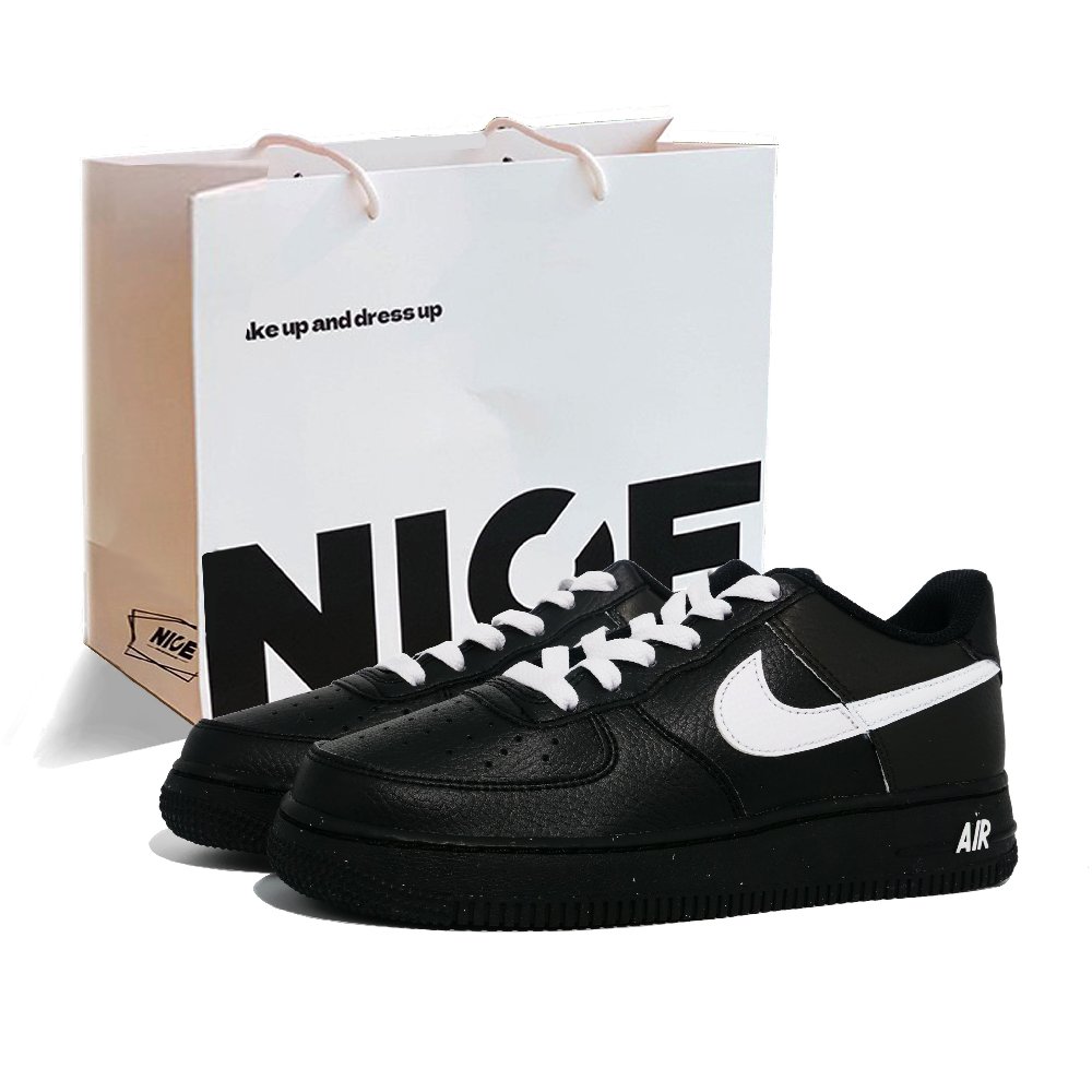 Nike Air Force 1 Abrasion Resistant Low top Skateboard Shoes Women's Black White