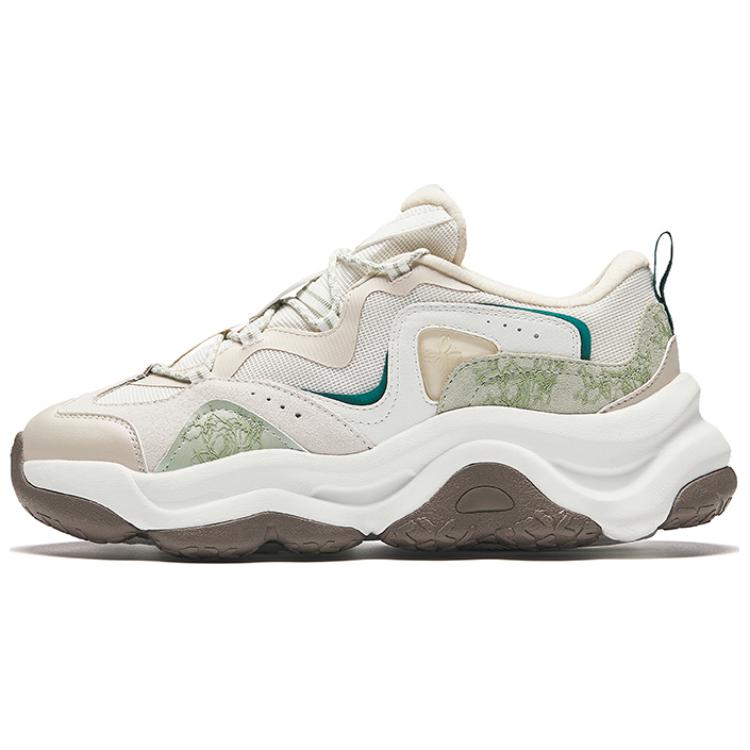 Anta Durable Breathable Low-Top Casual Shoes Women's White Brown Green