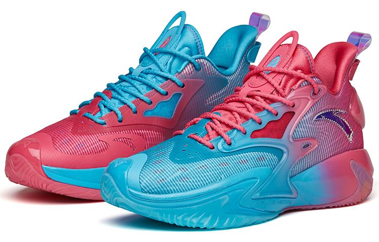 Anta Frenzy 3 Pro Mid-Top Performance Basketball Shoes Men's Purple Red Mismatched