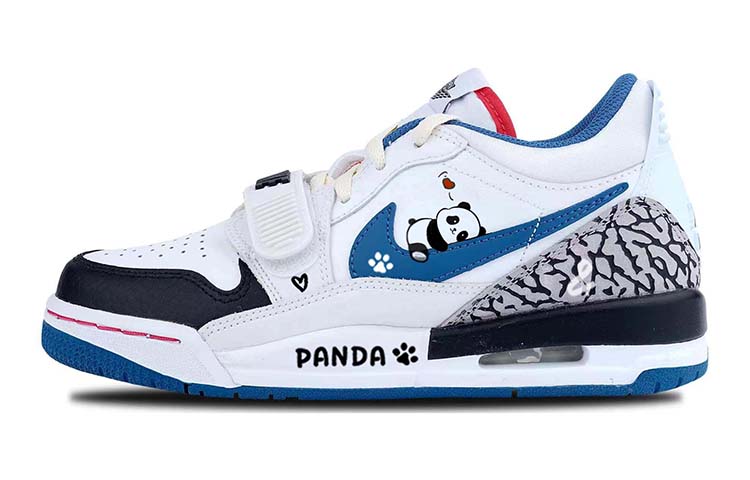 Jordan Legacy 312 Cushioned Wear-Resistant Slip-Resistant Low-Top Vintage Basketball Shoes GS White Blue