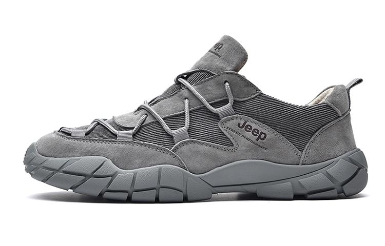 Jeep Hiking Wear-resistant Lightweight Breathable And Non-slip. Low-Top Outdoor Shoes Men's Gray