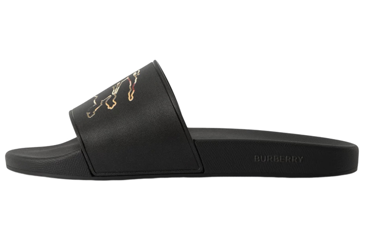 Burberry Check Ekd Motif Slide Black