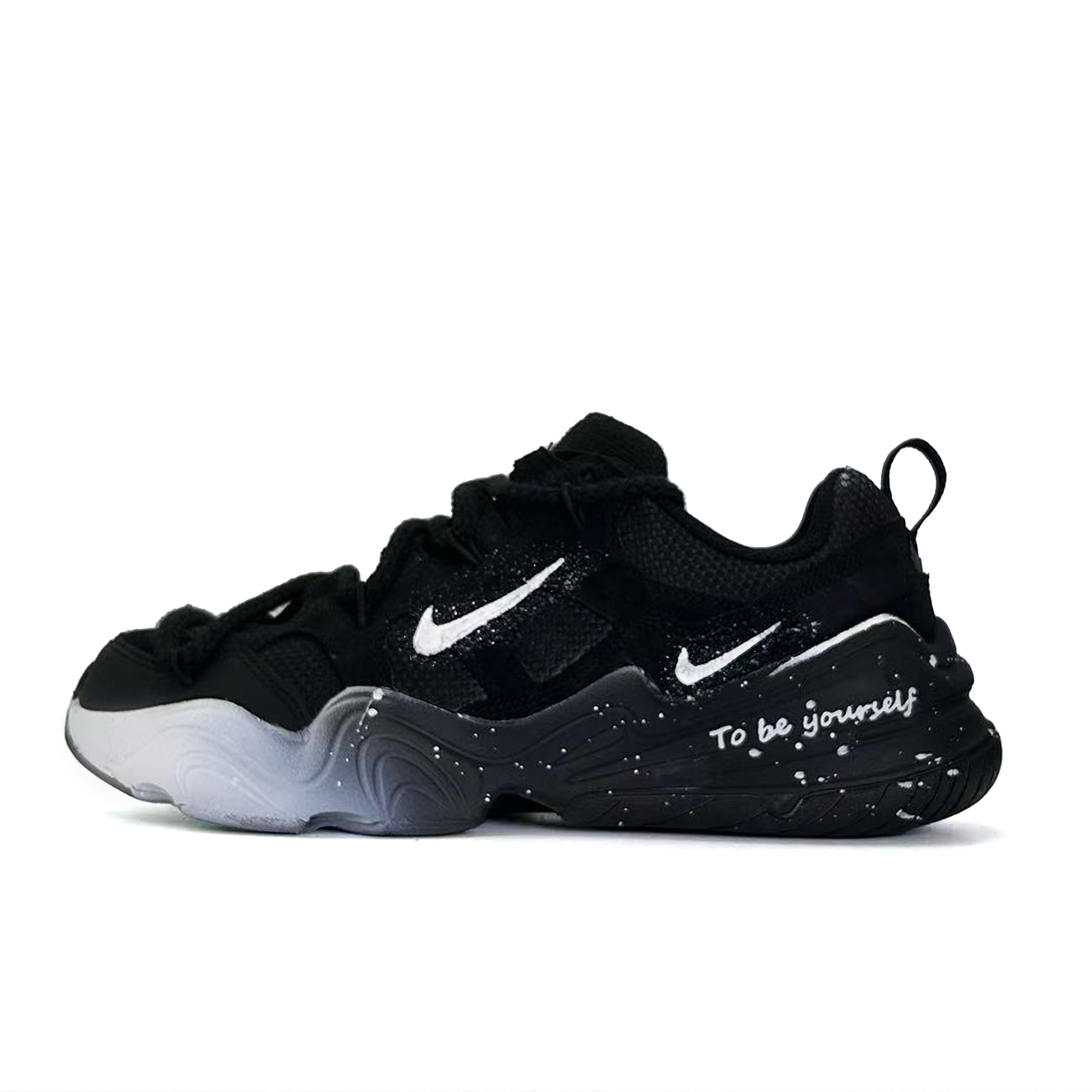 Nike Tech Hera Cushioning, Abrasion Resistant, Breathable Support Low top Casual Shoes Unisex Black White