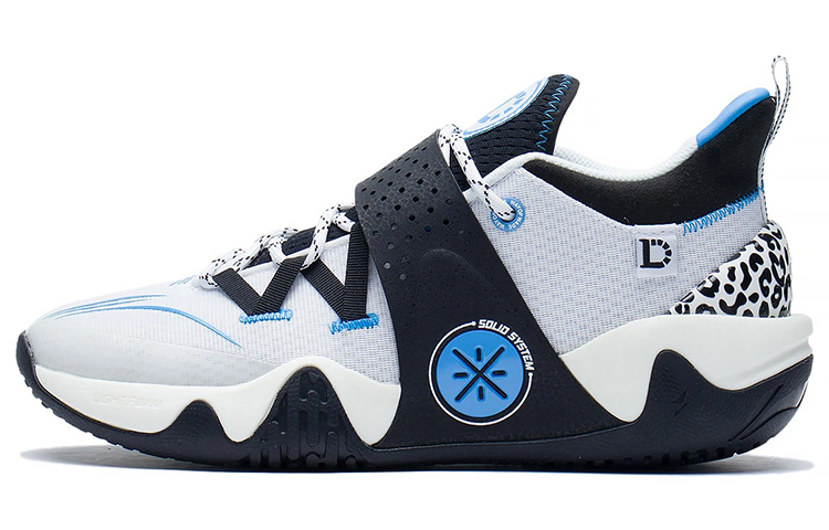 LiNing Coldblood Cushioning Anti-Slip And Wear-Resistant Low-Top Performance Basketball Shoes Gray Black Blue