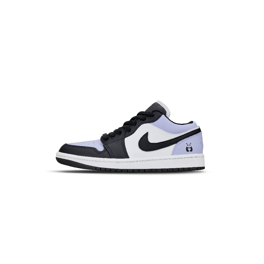Jordan Air Jordan 1 Abrasion Resistant Low Top Vintage Basketball Shoes Unisex Black Purple Blue