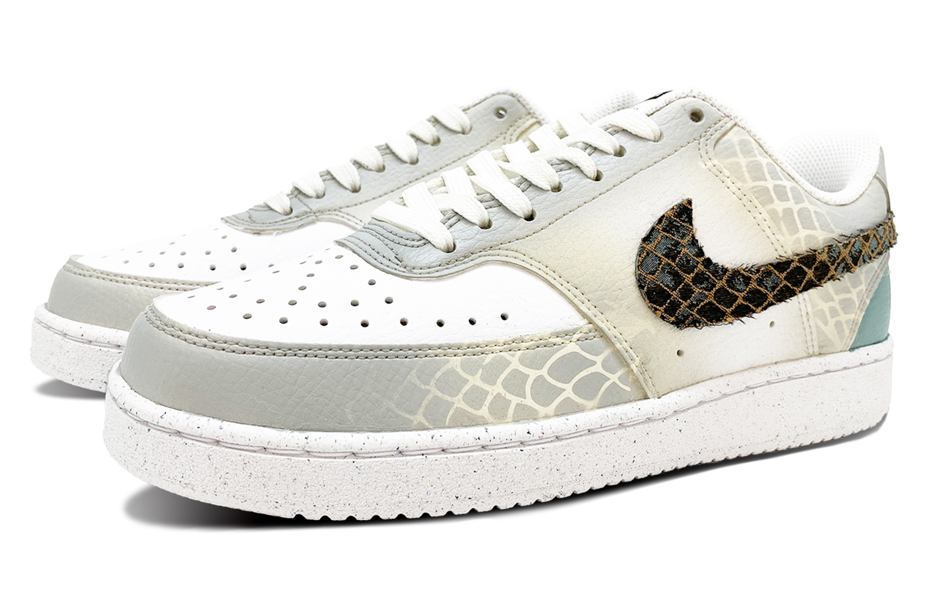 Nike Court Vision 1 Green Snake Scales Anti Slip Wear Resistant Low Top Skateboard Shoes Women's White Green купить в интернет-магазине Yoocart с быстрой доставкой по России.