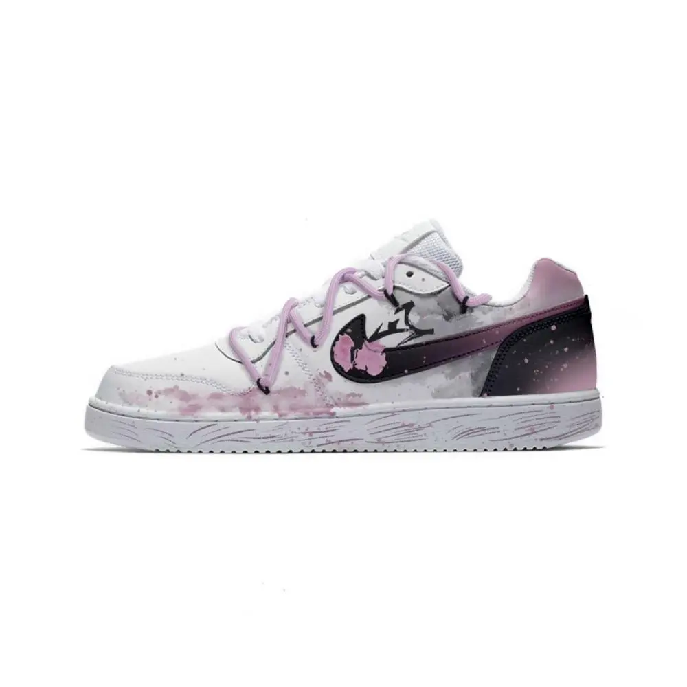 Nike EBERNON Slip Resistant Cushioning Abrasion Resistant Low Top Skateboard Shoes Men's Light Purple