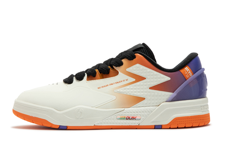 361° BIG3 CQT Anti-Slip Wear-Resistant Low-Top Skateboard Shoes Men's White Orange
