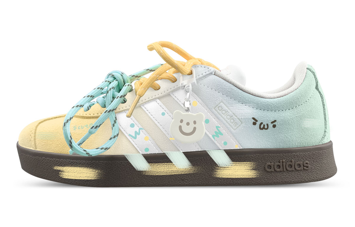 Adidas VL COURT 2.0 Low top Skateboard Shoes Unisex Yellow Green