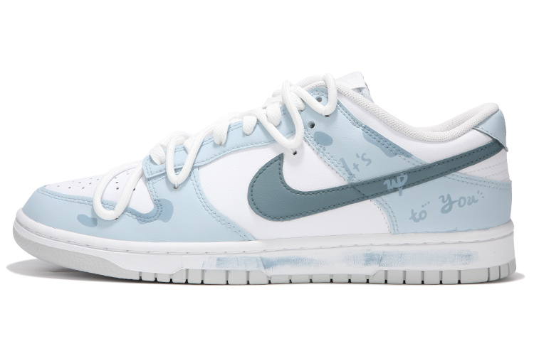 Nike Dunk Low-Top Skateboard Shoes Women's Blue White