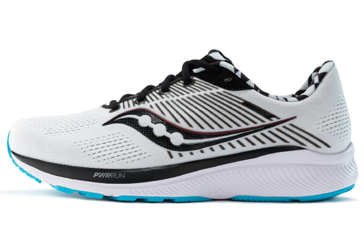 Saucony Guide 13 Shock Absorbers Slip Resistant Abrasion Resistant Low Top Running Shoes Men's White Black Wide Women's