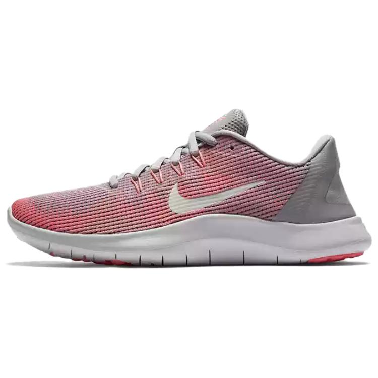Nike Flex 2018 RN Anti Slip Wear Resistant Low Top Running Shoes Women's Red Gray