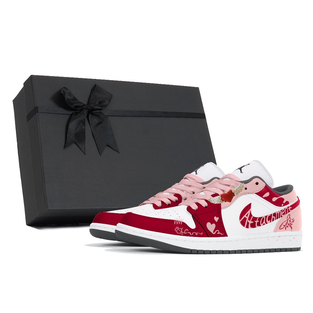 Jordan Air Jordan 1 Abrasion Resistant Low Top Vintage Basketball Shoes Unisex Red White