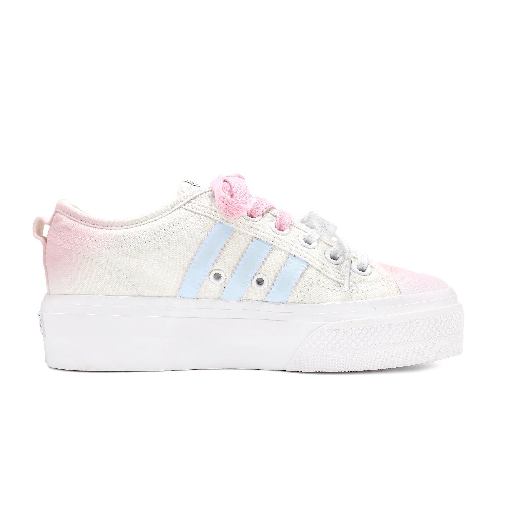 Adidas Originals Nizza Platform Abrasion Resistant Low Top Skateboard Shoes Women's Pink Blue